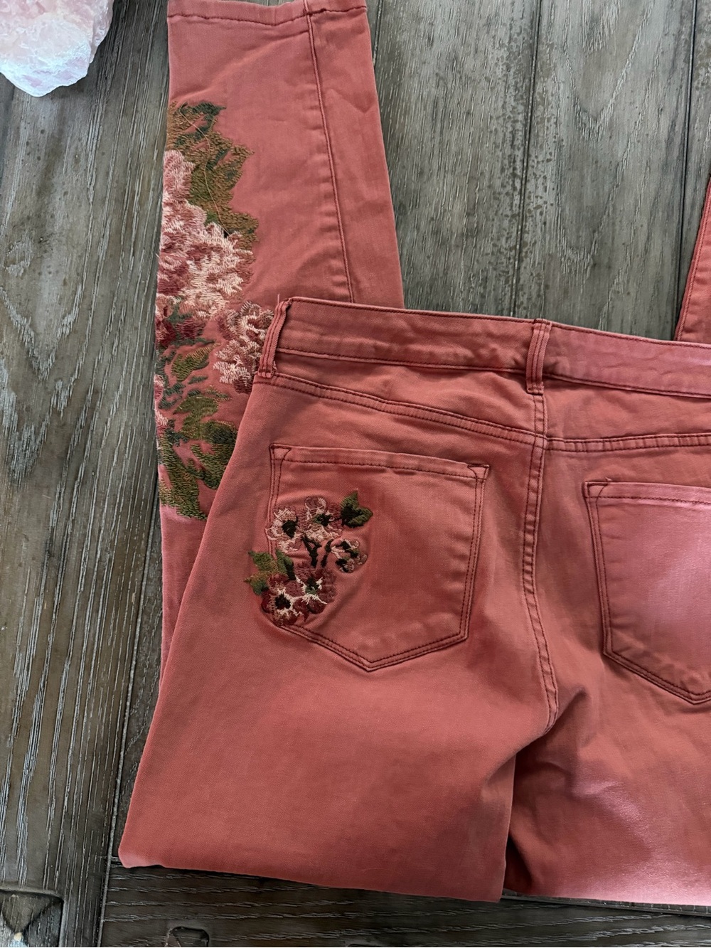 Nine West Terra Cotta Embroidered Skinny Jeans - Picture 12 of 12